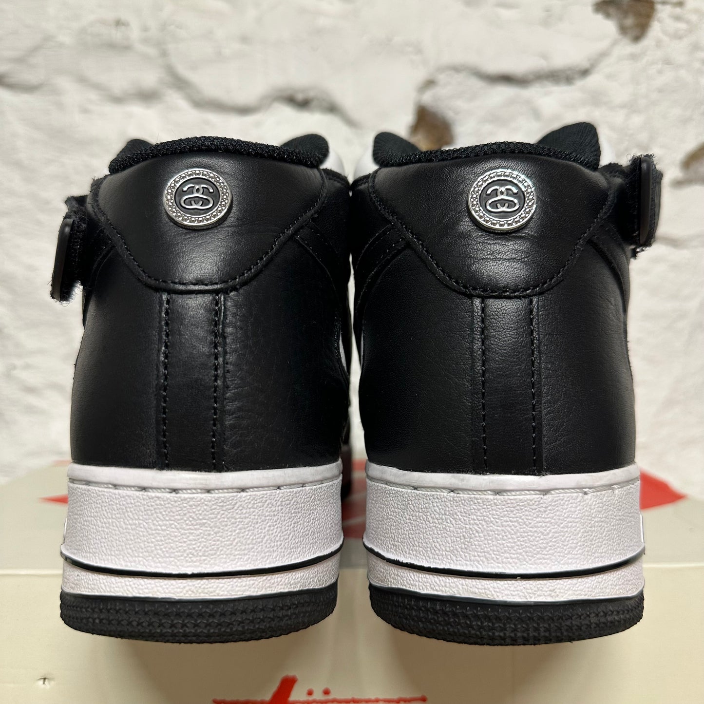 Nike Air Force 1 Mid Stussy Bone Black Sz 13