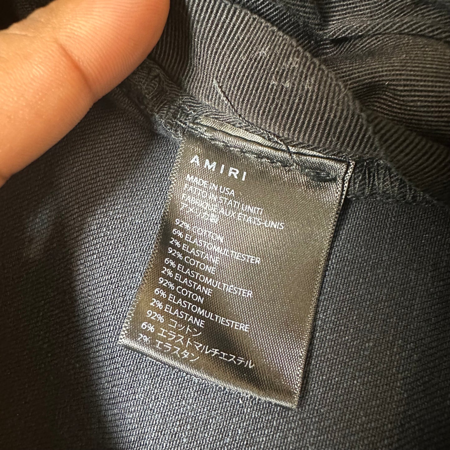 Amiri MX1 Black Paisley Thrasher Black Denim Jeans Sz 32