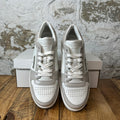 Prada Downtown Leather Grey White Sneaker Sz 8
