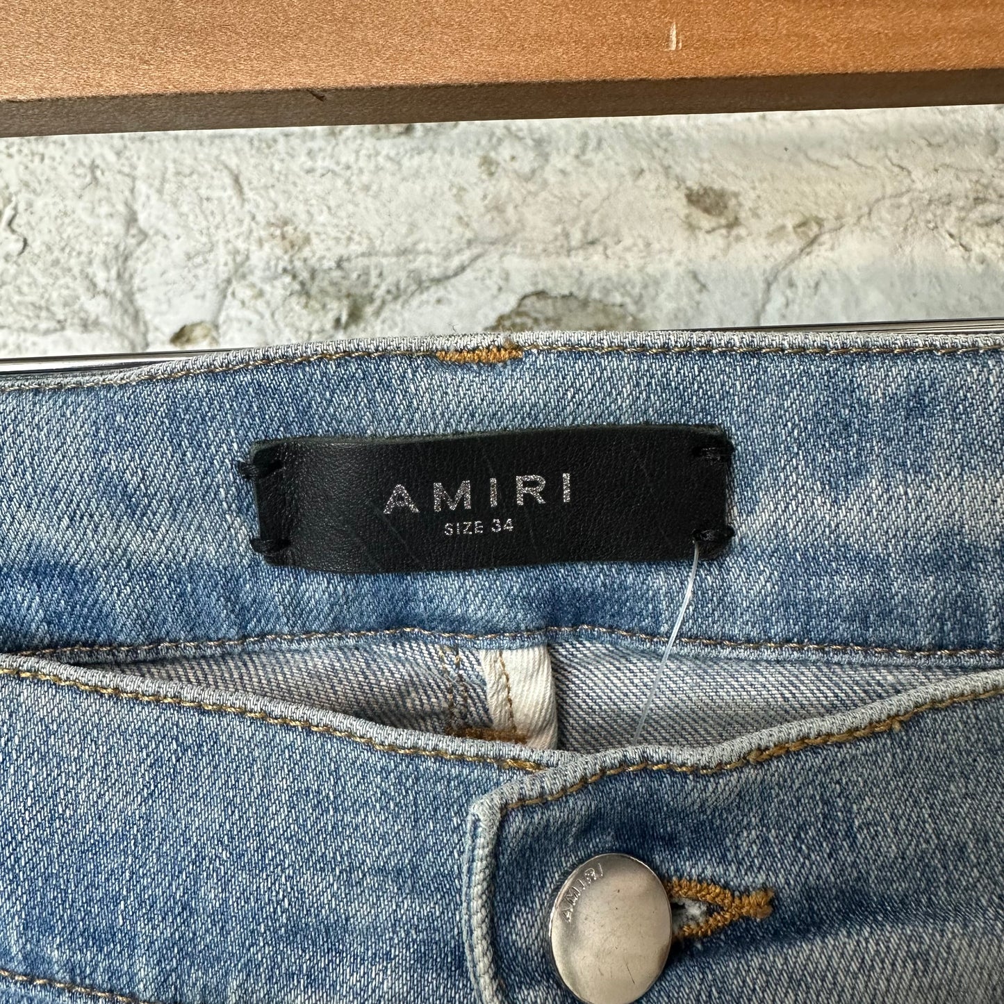 Amiri MX2 Multicolor Flannel Blue Denim Jeans Sz 34