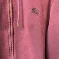 Burberry Small Logo Zip Up Hoodie Maroon Sz XXL (L)