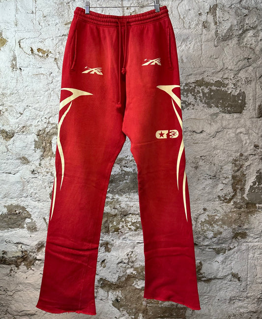 Hellstar Gel Flare Sweatpants Red Sz L