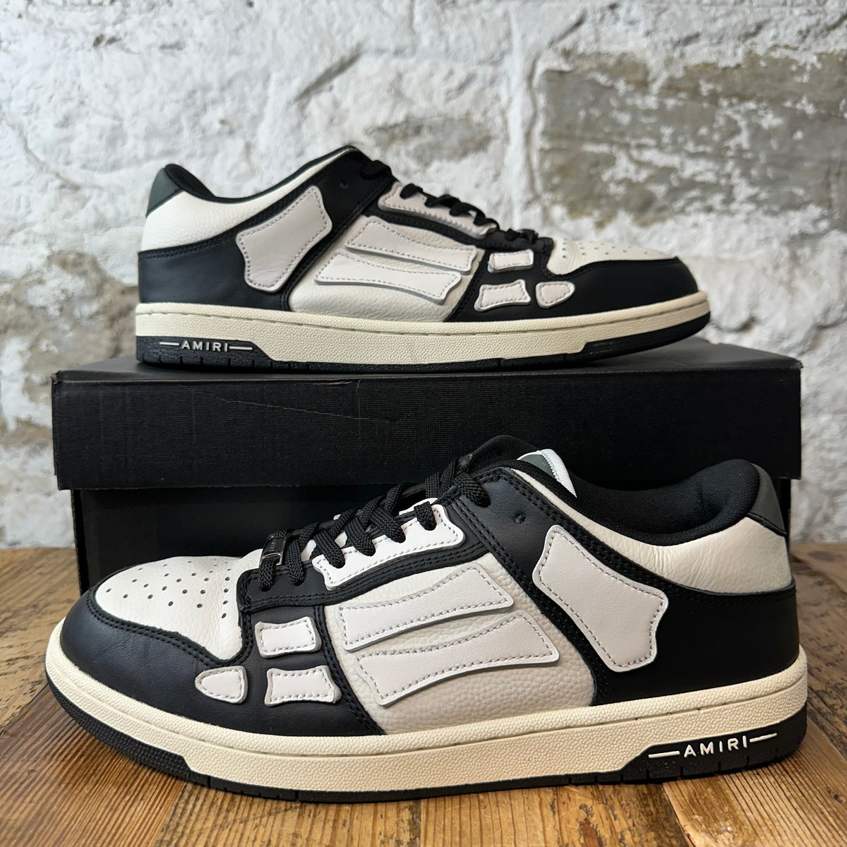 Amiri White Skeleton Black White Sneaker Sz 12 (45)