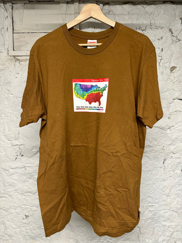 Supreme Shitty Weather Brown T-Shirt Sz L