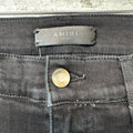 Amiri MX1 Black Leather Black Denim Jeans Sz 34