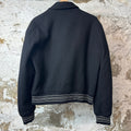 Amiri Cream Bone Wool Varsity Jacket Black Sz M