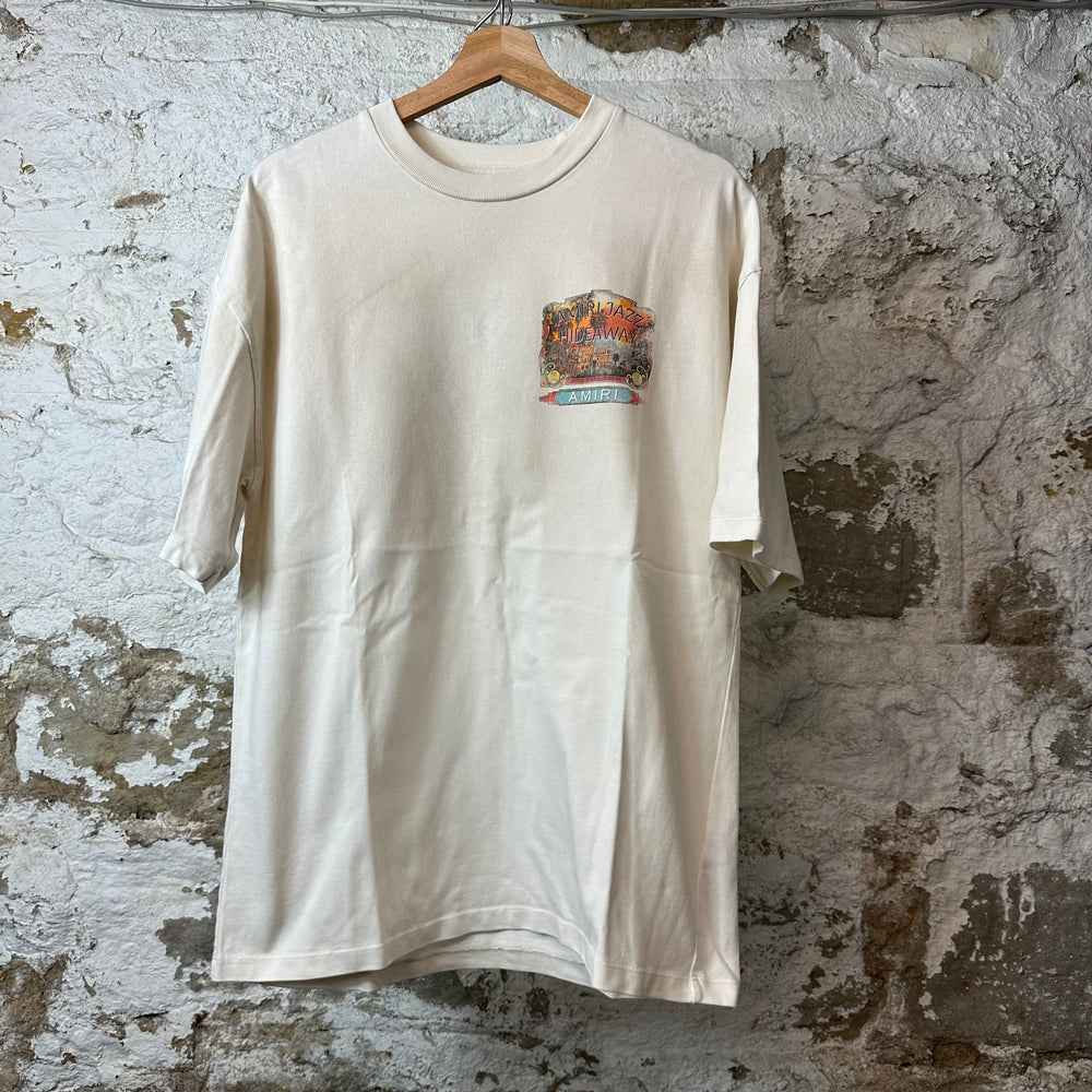 Amiri Jazz Hideaway Cream T-Shirt Sz XS