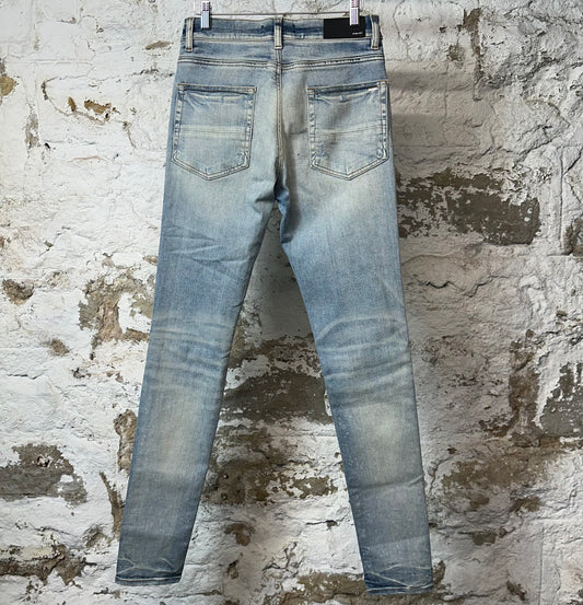 Amiri MX1 Tie Dye Patches Blue Denim Jeans Sz 30