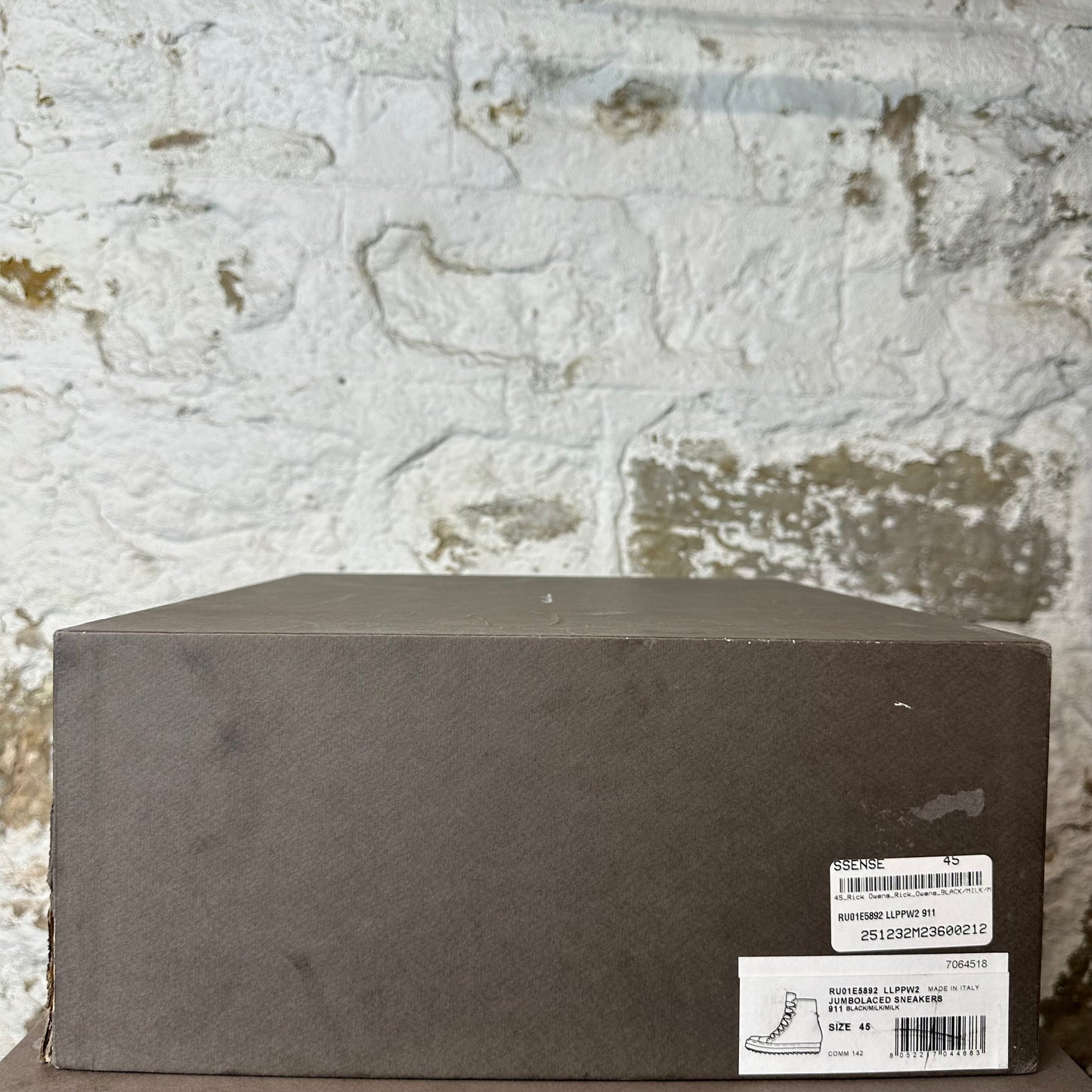 Rick Owens Jumbo Lace Padded Black Milk Sneaker Sz 12 (45)