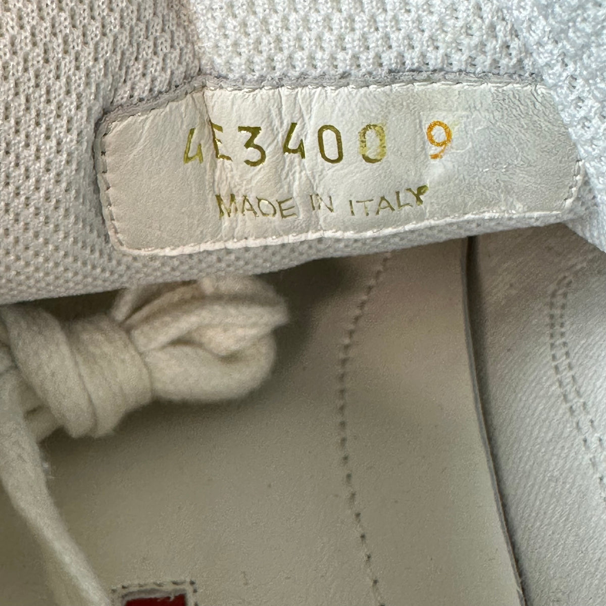 Prada Americas Cup White Patent Grey White Sneaker Sz 9