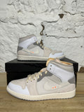 Air Jordan 1 Mid Craft Inside Out White Grey Sz 11