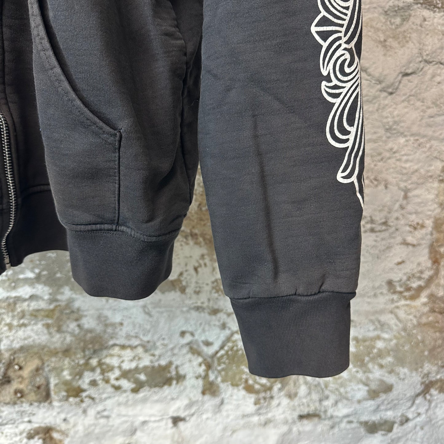 Chrome Hearts Horseshoe Thermal Zip Up Hoodie Black Sz L (M)