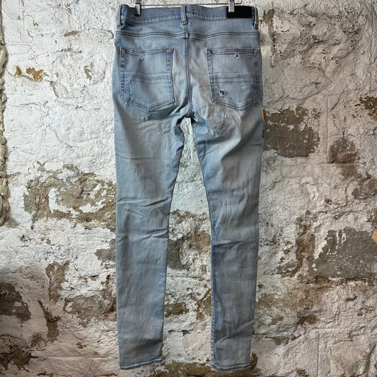 Amiri Eagle EMbroidered Patch Blue Denim Jeans Sz 32