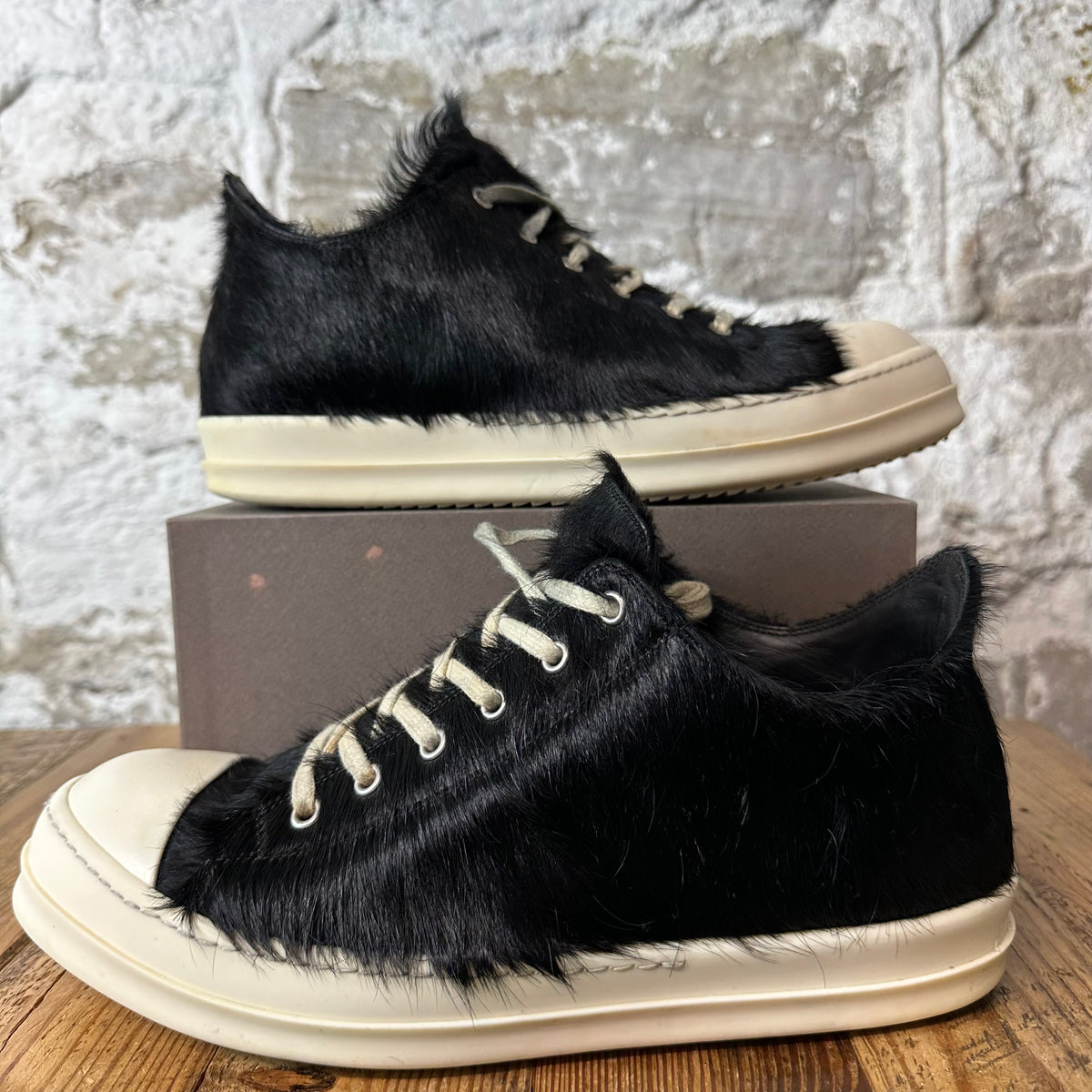 Rick Owens Pony Hair Black Milk Sneaker Sz 10 (43)