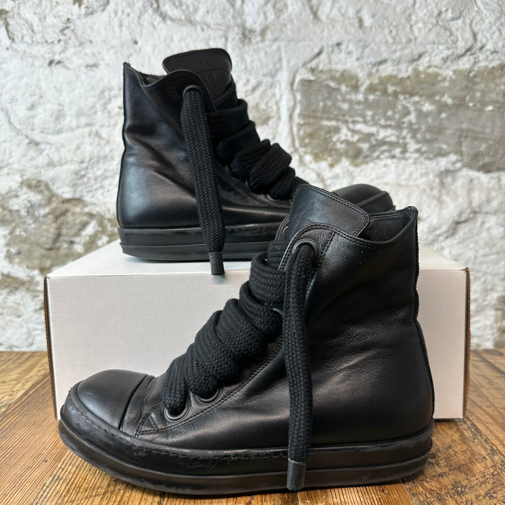 Rick Owens High Jumbo Lace Triple Black Sneaker Sz 6.5 (39)