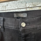 Amiri MX1 Brown Suede Black Denim Jeans Sz 34