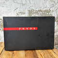 Prada Americas Cup Black Patent Grey White Sneaker Sz 9