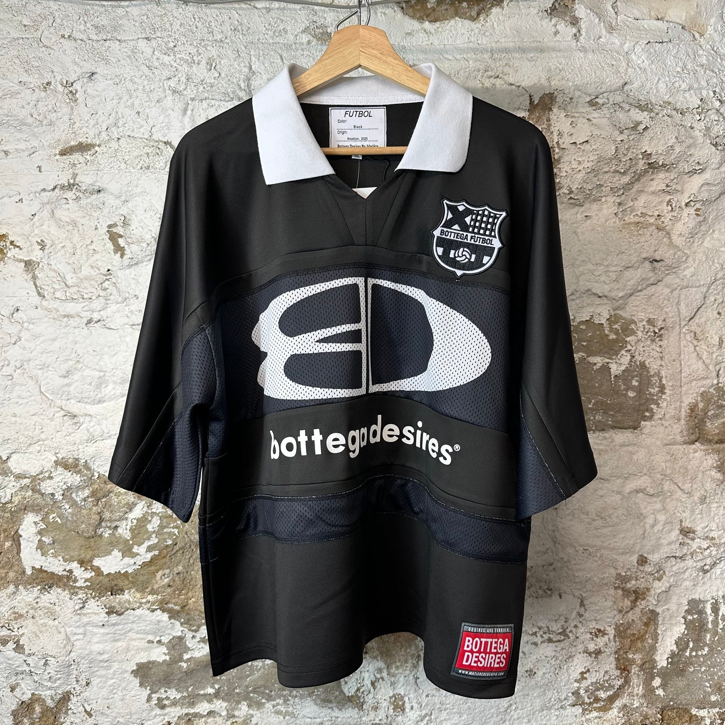Bottega Desires Futbol Black Jersey Sz XL