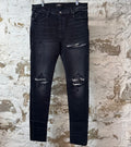 Amiri MX1 Black White Woven Black Denim Jeans Sz 36