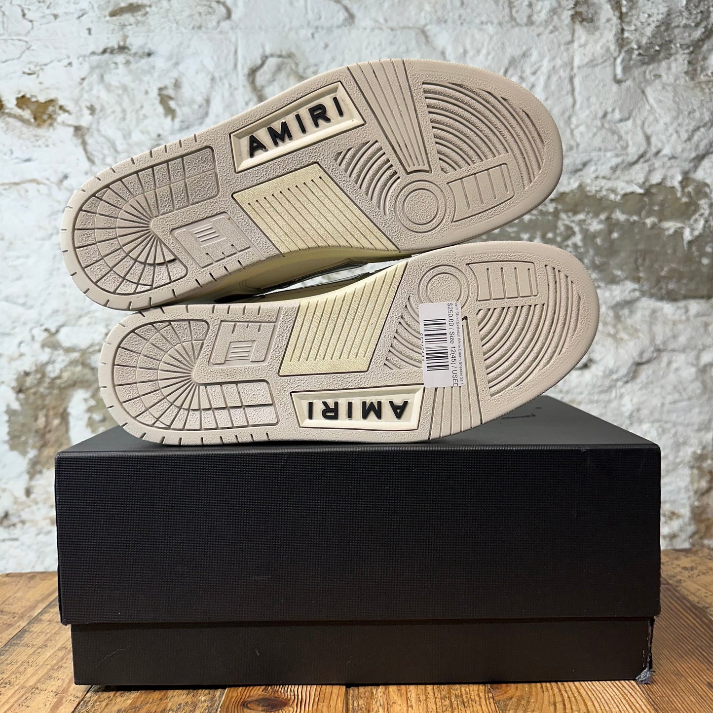 Amiri Silver Skeleton White Cream Sneaker Sz 12 (45)