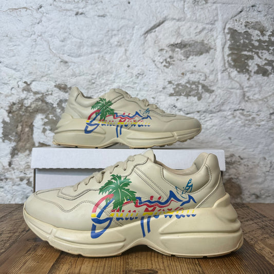 Gucci Rython Hawaii Cream Sneaker Sz 9