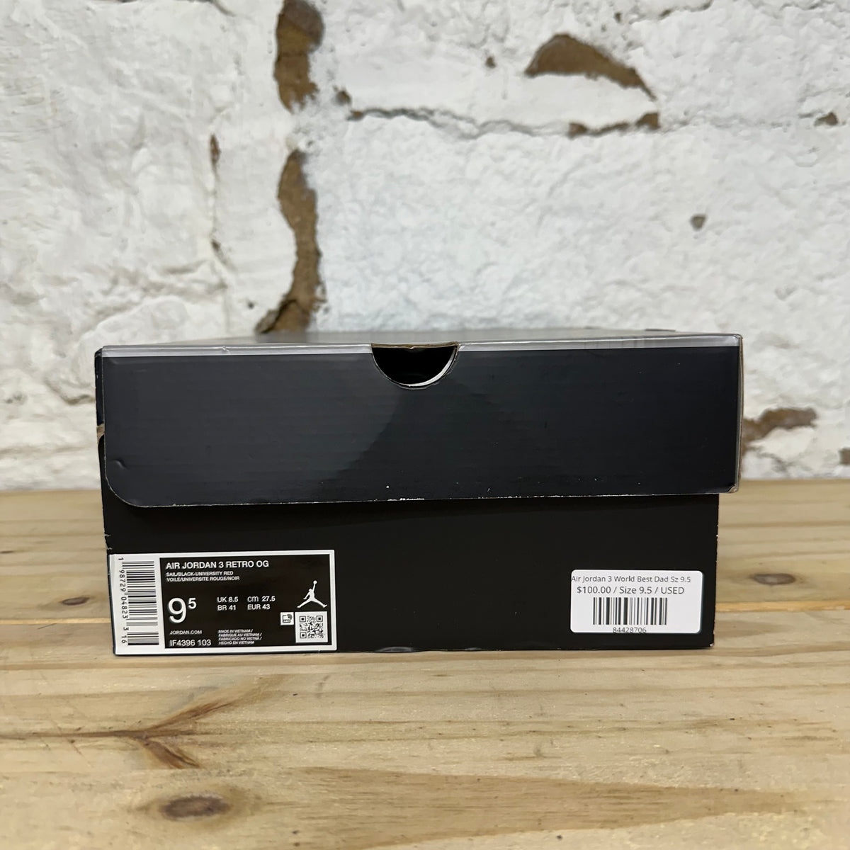 Air Jordan 3 World Best Dad Sz 9.5
