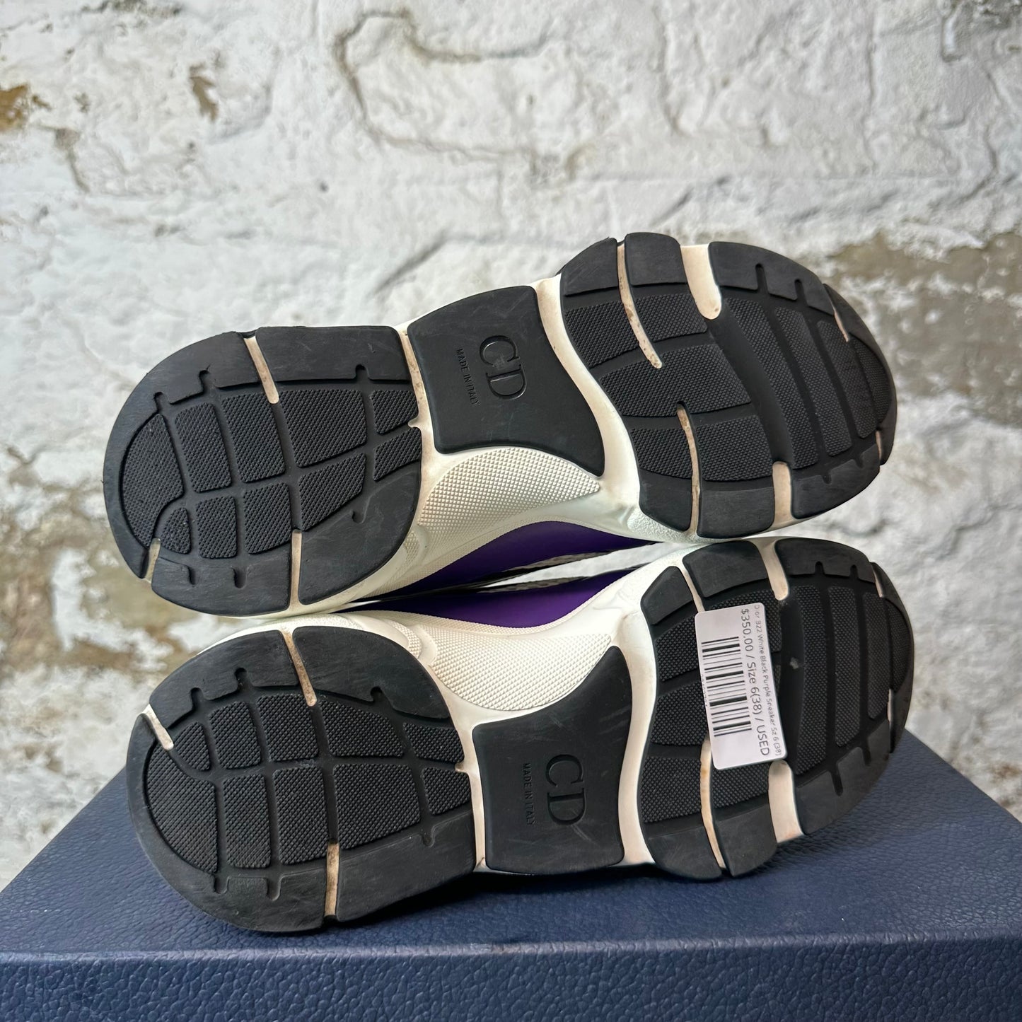Dior B22 White Black Purple Sneaker Sz 6 (38)