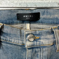 Amiri MX1 Camo Spell Patch Blue Denim Jeans Sz 32