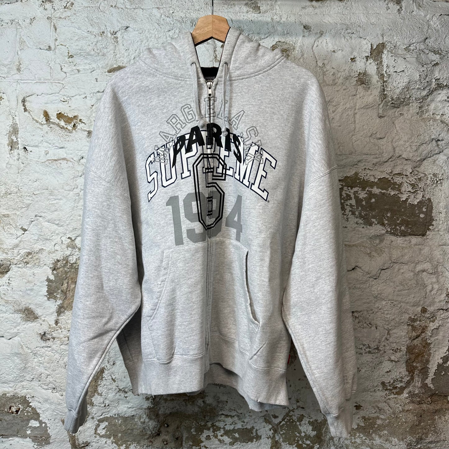 Supreme MM6 Maison Margiela Zip Up Hoodie Grey Sz L