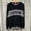 Supreme Chest Spellout Black Sweater Sz XL
