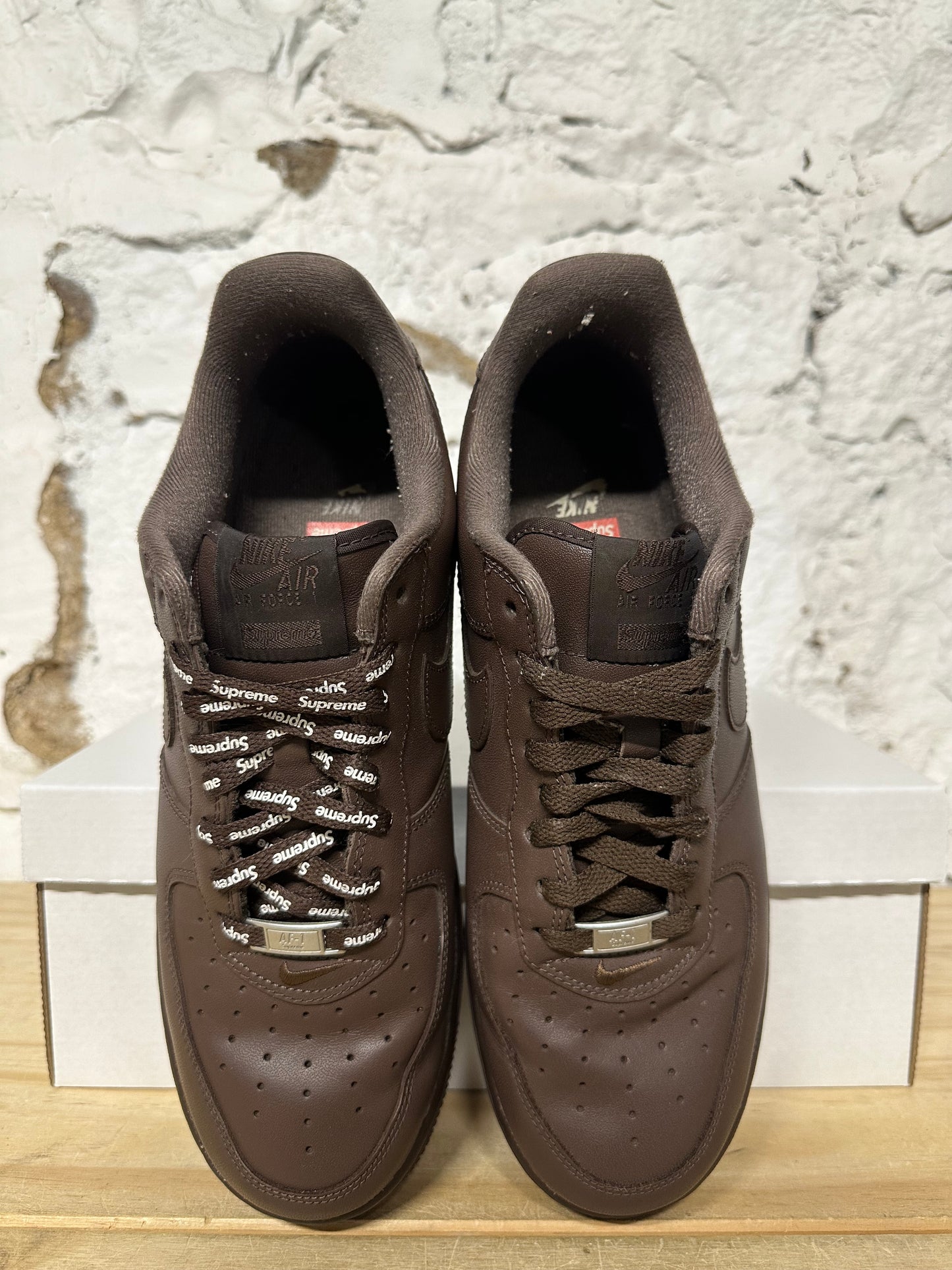 Nike Air Force 1 Low Supreme Baroque Brown Sz 10