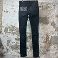 Amiri MX1 Grey Art Patch Black Denim Jeans Sz 28