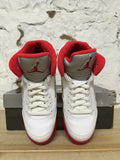 Air Jordan 5 White Scarlet Fire Sz 5Y