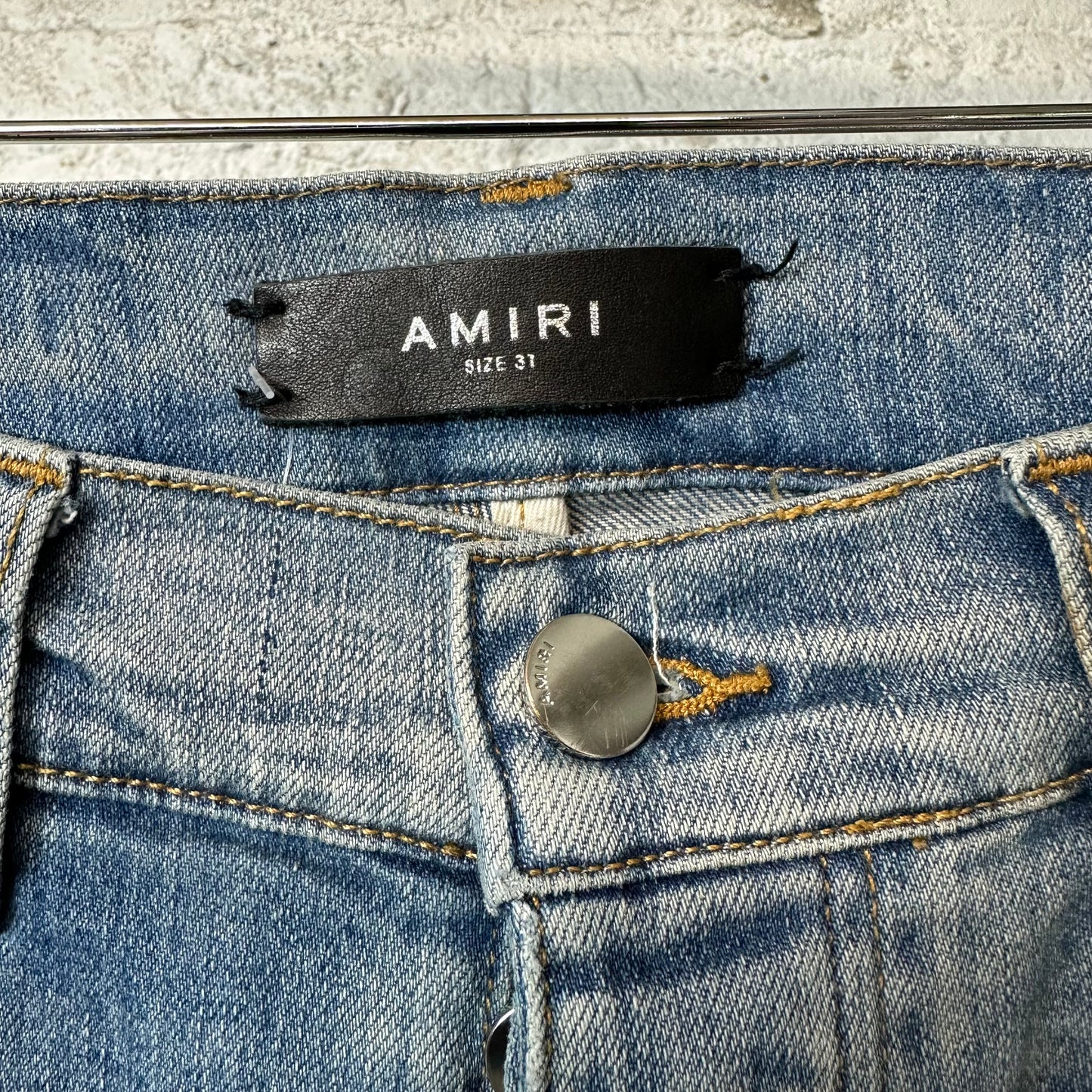 Amiri Purple Old English Blue Denim Jeans Sz 31