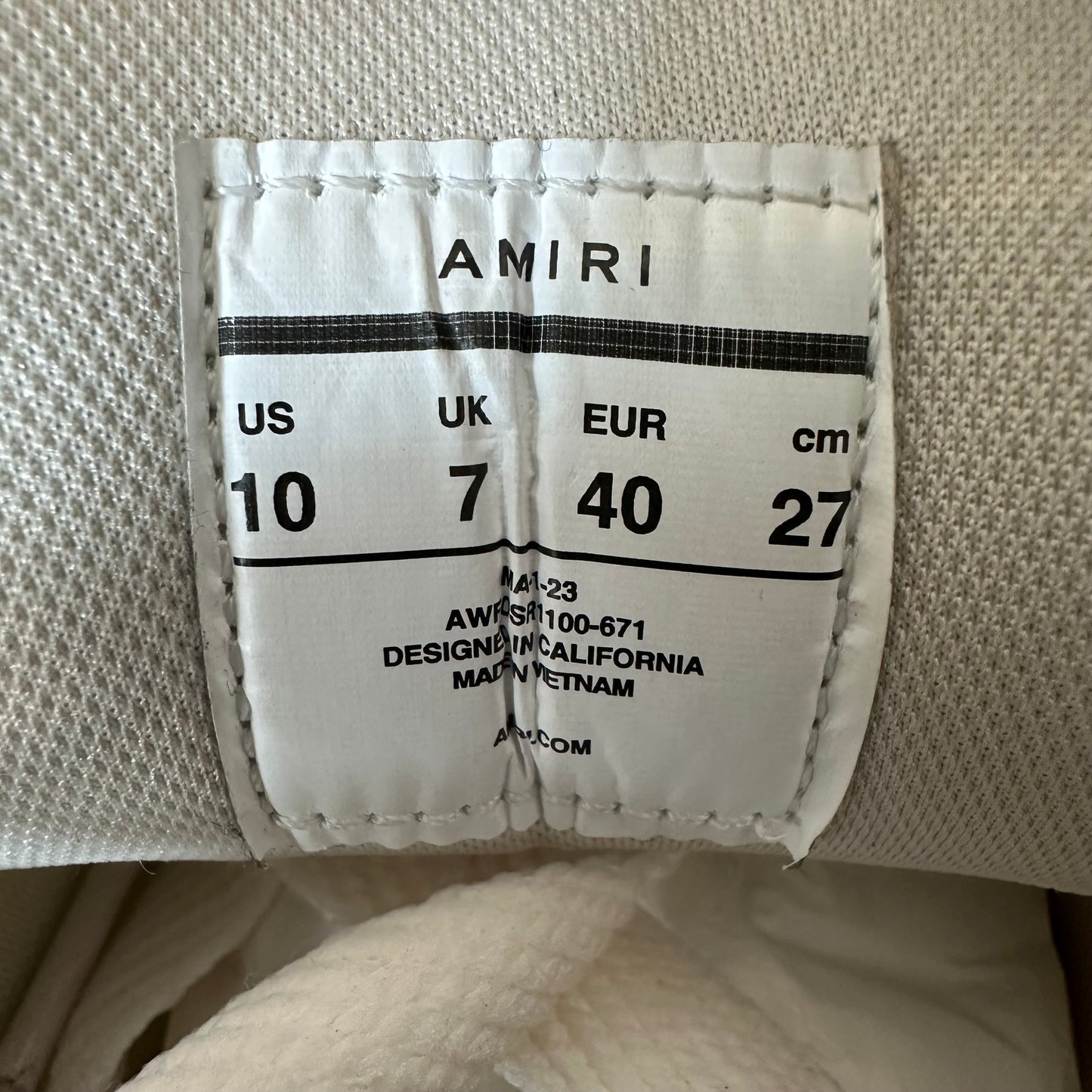 Amiri MA-1 Pink Paisley White Cream Sneaker Sz 7 (40)
