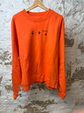 Off White Splatter Arrows Orange Crewneck Sz L