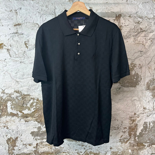 Louis Vuitton Marque Pearl Black Polo Shirt Sz XXL
