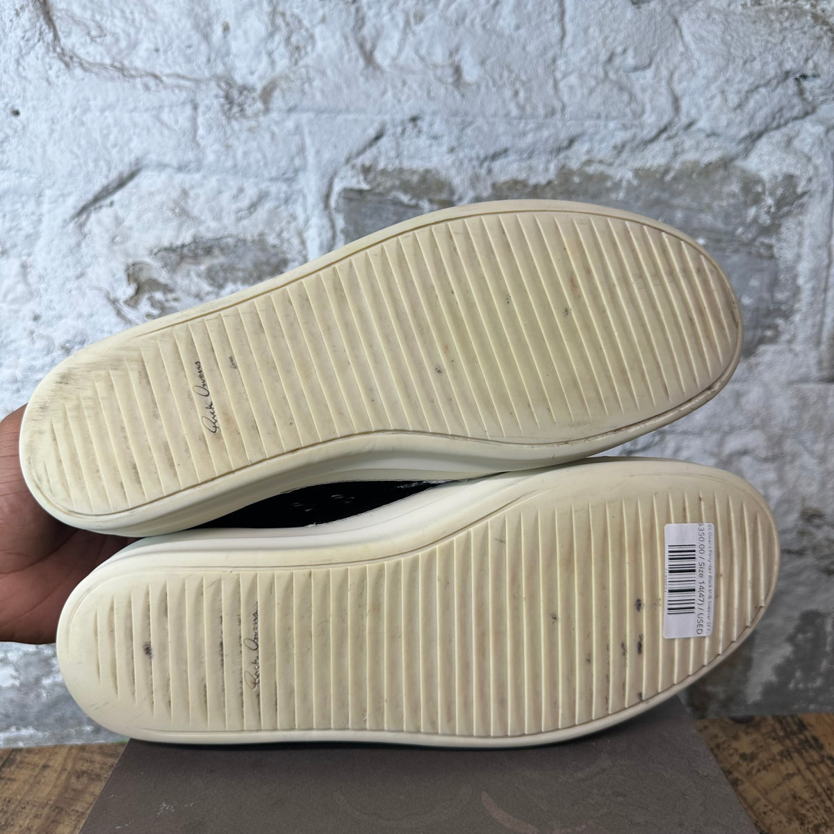 Rick Owens Pony Hair Black Milk Sneaker Sz 14 (47)