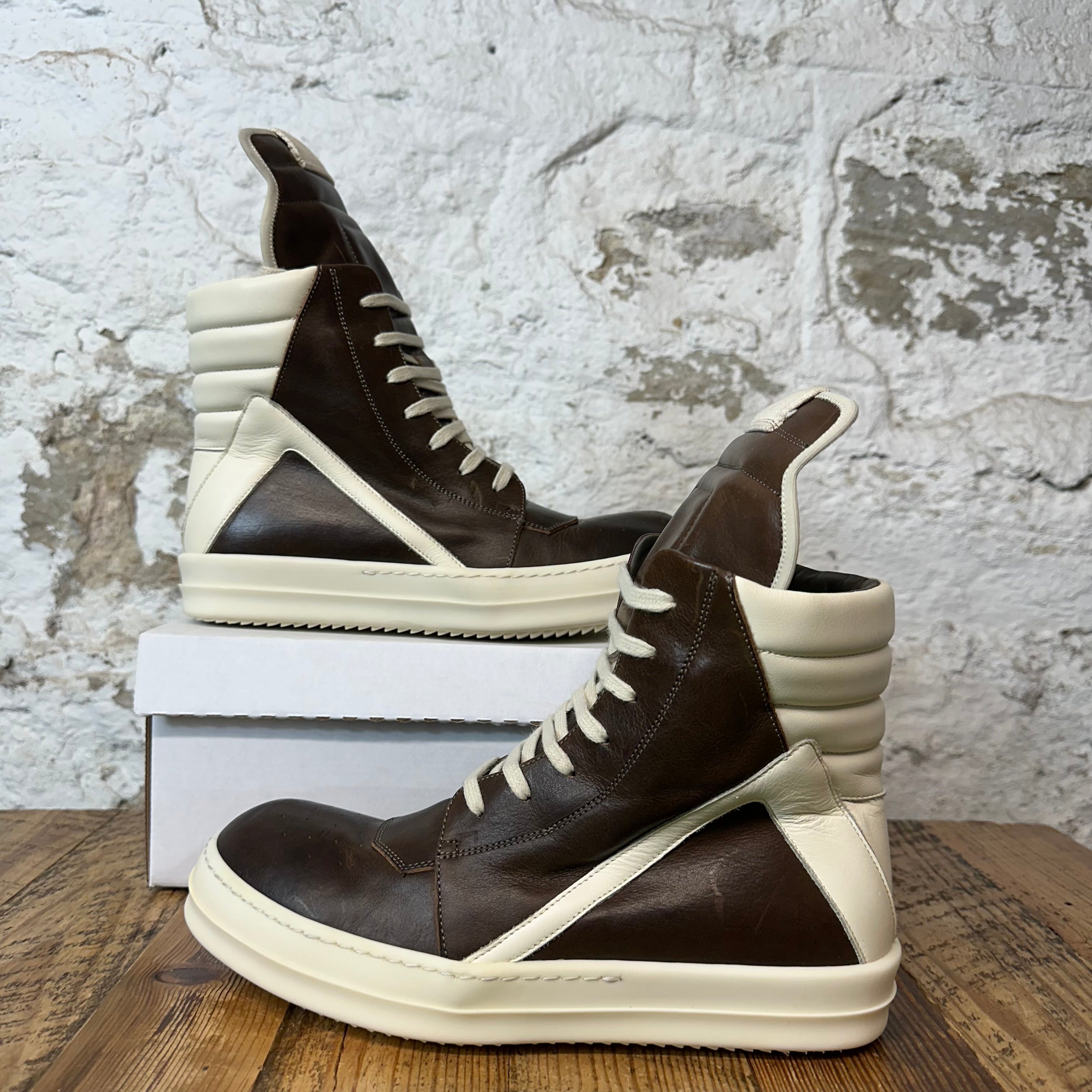 Rick Owens High Geobasket Brown Milk Sneaker Sz 8 (41)