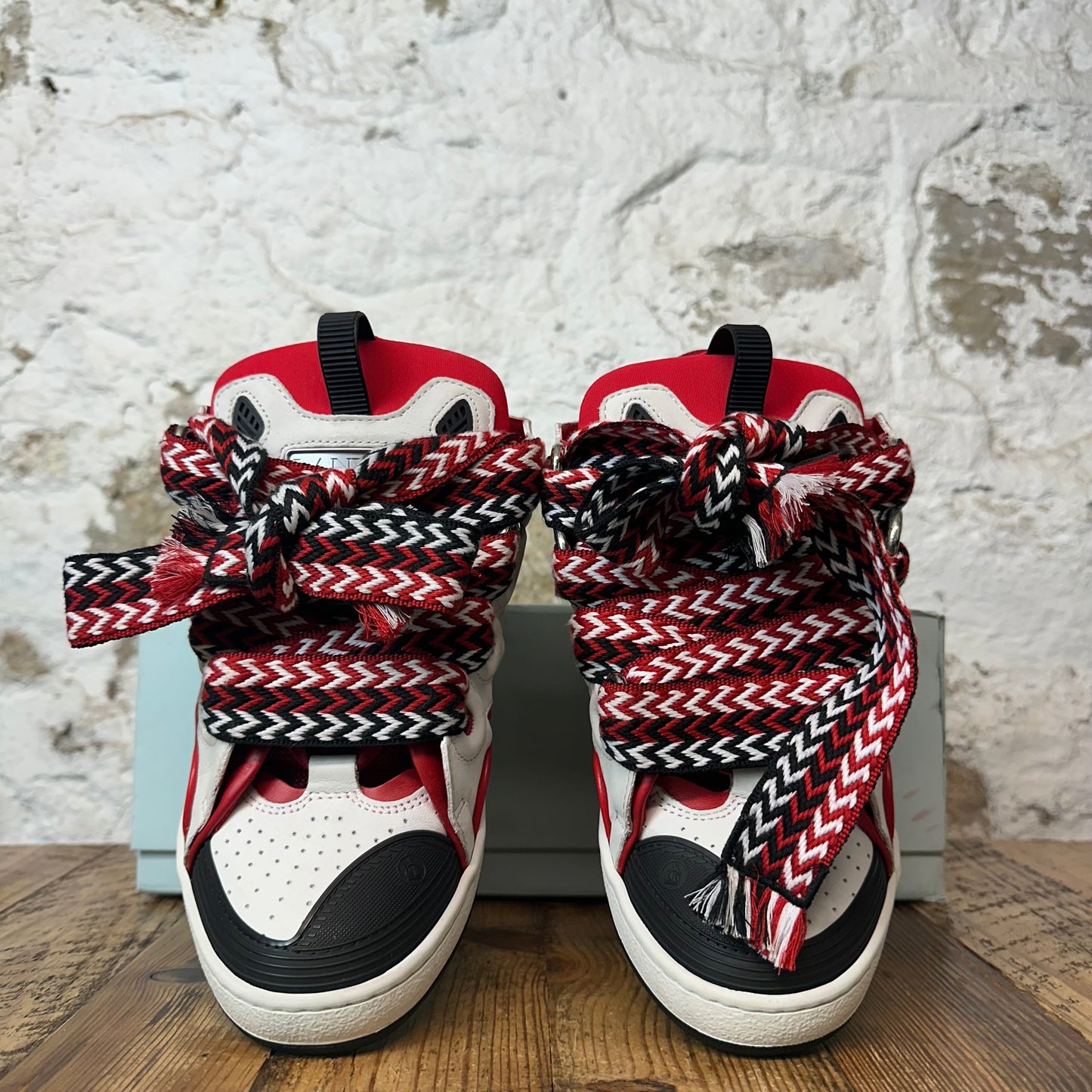 Lanvin Curb Black White Red Sneaker Sz 8 (41)