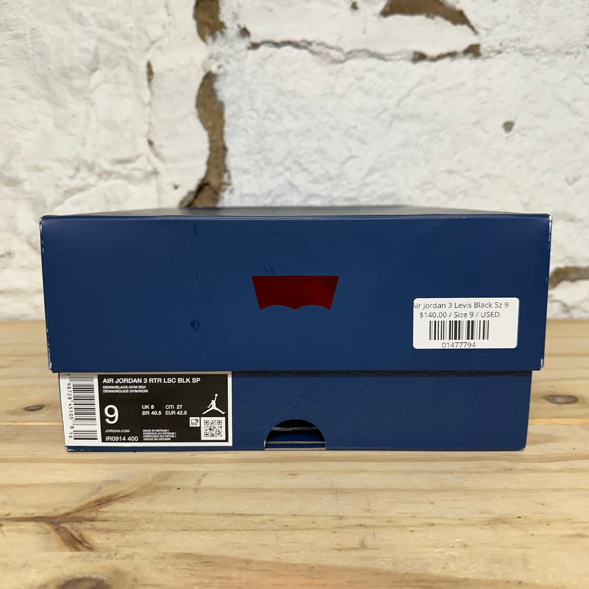 Air Jordan 3 Levi's Black Sz 9