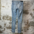Amiri MX2 Multicolor Flannel Blue Denim Jeans Sz 29