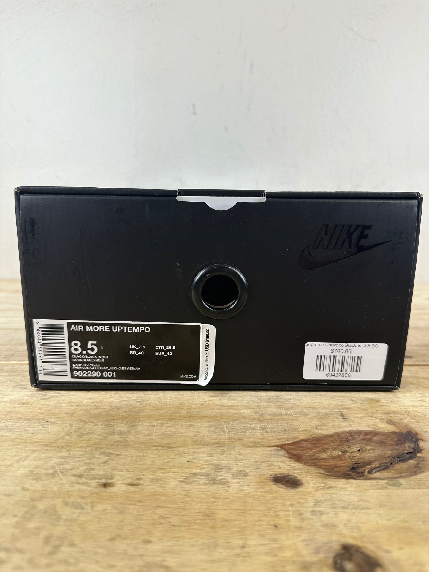 Nike Air More Uptempo Supreme Supetempo Black Sz 8.5 DS