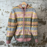 Supreme TNF Multicolor Knit Zip Up Hoodie Sz M