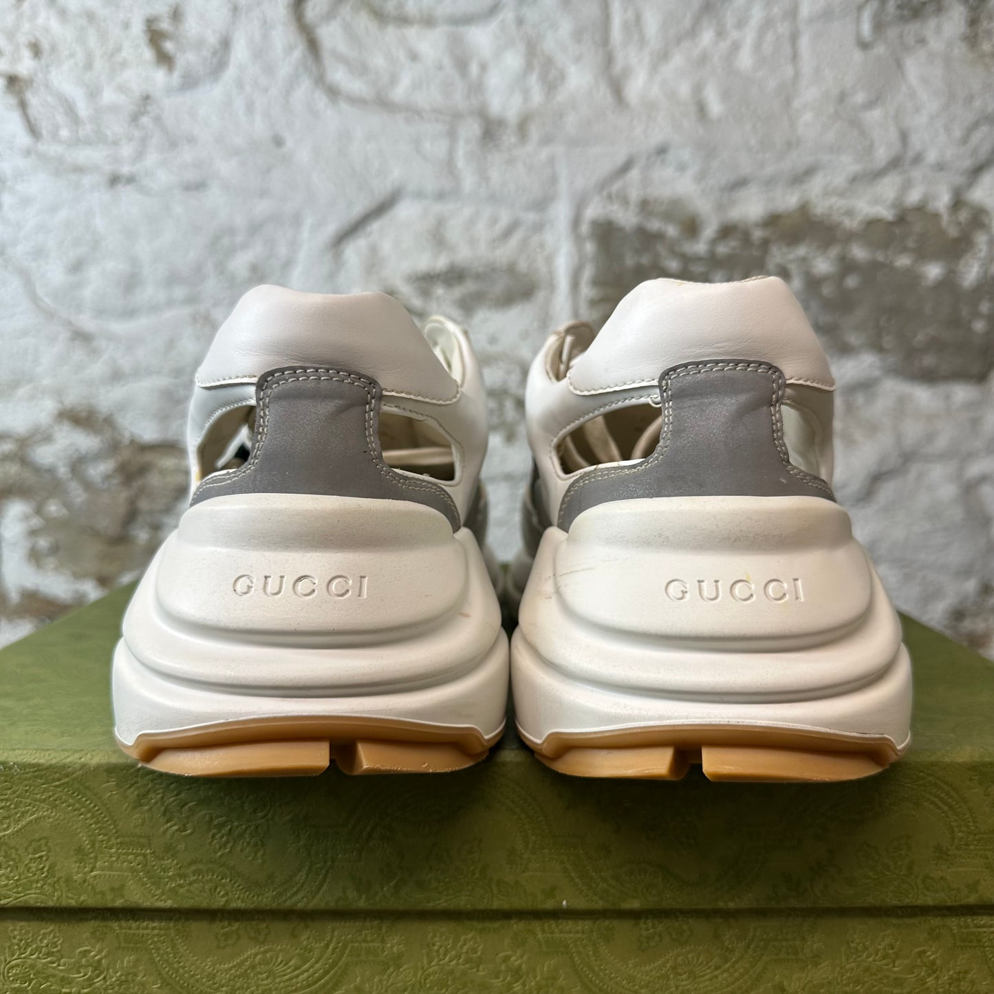 Gucci Rhyton Cut Out White Sneaker Sz 8