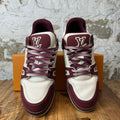 Louis Vuitton Burgundy White Trainer Sneaker Sz 9.5 (8LV)