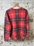 Supreme Red Plaid Crewneck Sz S