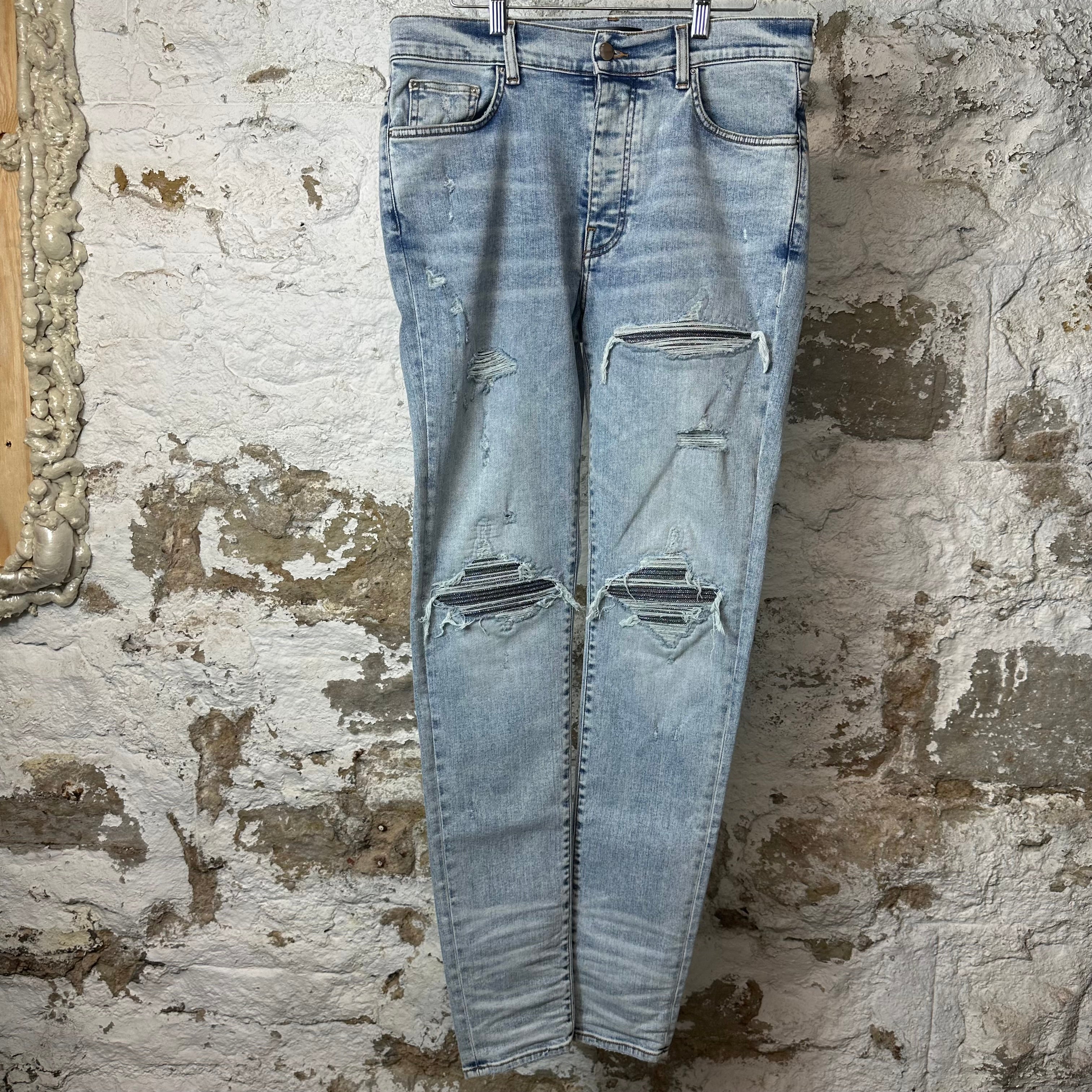 Amiri MX1 Crystal Washed Blue Denim Jeans Sz 34