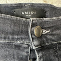 Amiri MX1 Black Paisley Thrasher Grey Denim Jeans Sz 34