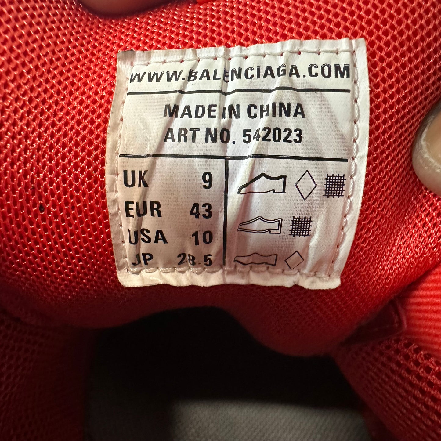 Balenciaga Track Runner Red Grey Sneaker Sz 10 (43)